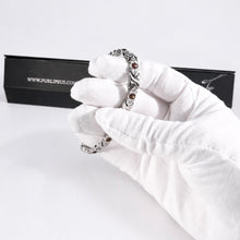 Labor Day Sale - Cross - Premium Hand Mineral-Infused Negative Ion Bracelet, Brown Swarovski Crystal Detail, Stainless Steel Design, Secure Branded Buckle, Limited Lifetime Warranty
