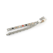 Affinity negative ion bracelet with stainless steel, unclasped and folded for display.