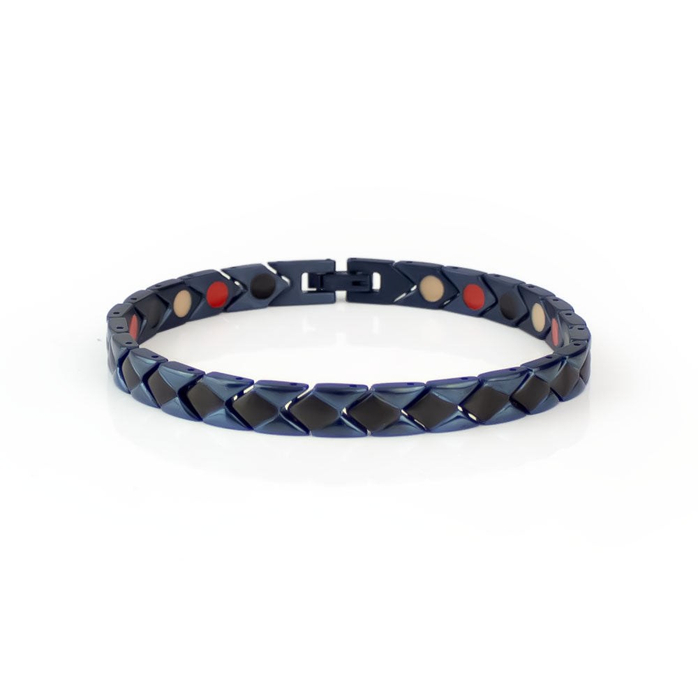 Labor Day Sale - Amor - Premium Hand Mineral-Infused Negative Ion Bracelet, Premium Finish, Cool-Tone Statement Look, Secure Branded Buckle, Jointed Comfort Fit, Limited Lifetime Warranty