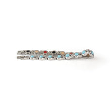 Labor Day Sale - Azure - Premium Hand Mineral-Infused Negative Ion Bracelet, Stainless Steel, Turquoise Detail, Boutique Everyday Wear, Secure Branded Buckle, Jointed Comfort Fit, Limited Lifetime Warranty