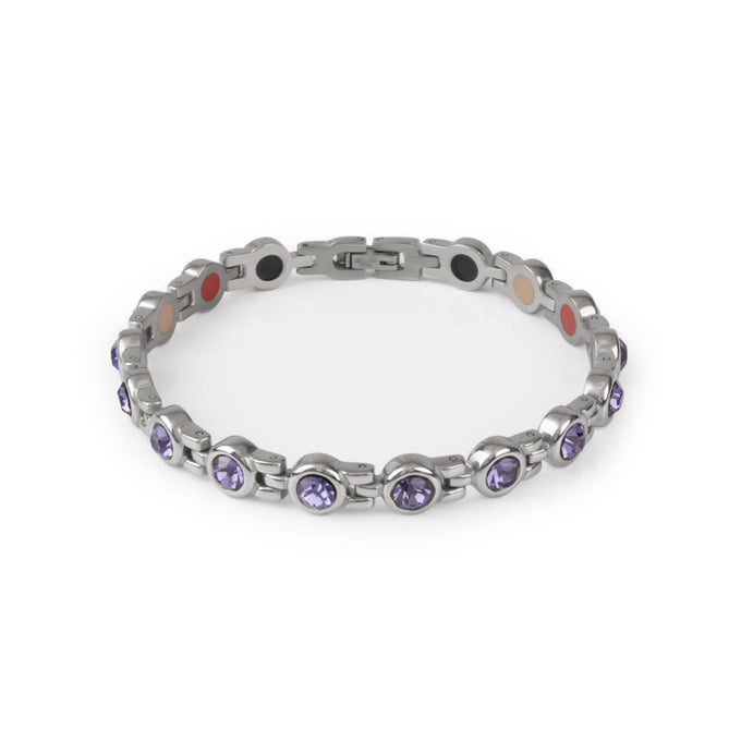 End of Summer Sale - Bella - Premium Hand Mineral-Infused Negative Ion Bracelet, Stainless Steel,...