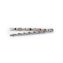 End of Summer Sale - Bella - Premium Hand Mineral-Infused Negative Ion Bracelet, Stainless Steel, Crystal Detail, Boutique Everyday Wear, Secure Branded Buckle, Jointed Comfort Fit, Limited Lifetime Warranty