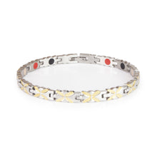 End of Summer Sale - Butterflies - Premium Hand Mineral-Infused Negative Ion Bracelet, Stainless Steel, Gold Finish, Polished Statement Look, Secure Branded Buckle, Jointed Comfort Fit, Limited Lifetime Warranty