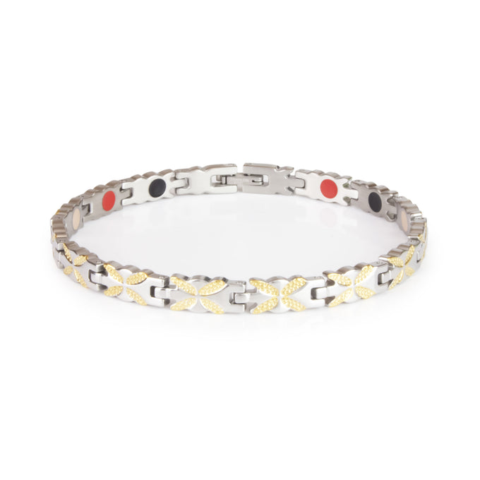 End of Summer Sale - Butterflies - Premium Hand Mineral-Infused Negative Ion Bracelet, Stainless ...