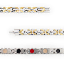 End of Summer Sale - Butterflies - Premium Hand Mineral-Infused Negative Ion Bracelet, Stainless Steel, Gold Finish, Polished Statement Look, Secure Branded Buckle, Jointed Comfort Fit, Limited Lifetime Warranty
