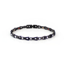 Labor Day Sale - Crystal - Negative Ion Bracelet, Black Titanium with Swarovski Crystals