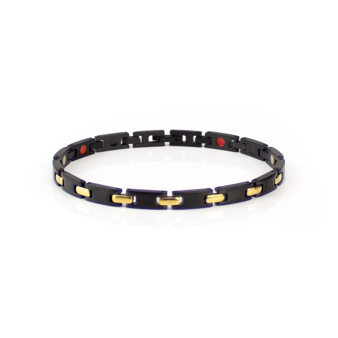 End of Summer Sale - Dusky - Premium Hand Mineral-Infused Negative Ion Bracelet, Black Stainless ...