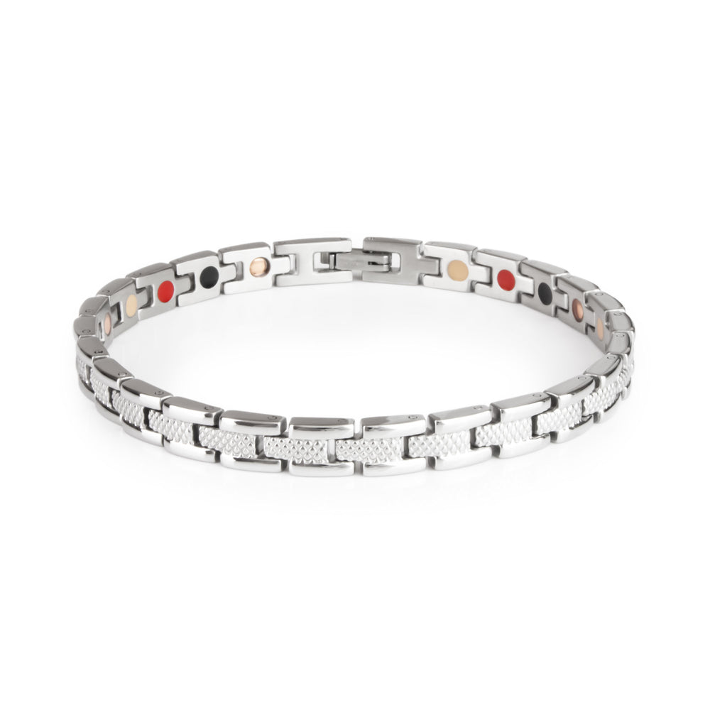 Empire - Premium Hand Mineral-Infused Negative Ion Bracelet, Stainless Steel, Boutique Everyday W...