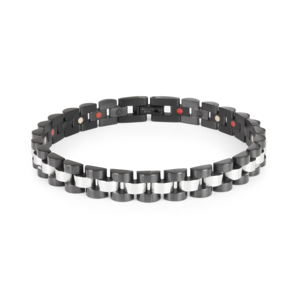End of Summer Sale - Exquisite - Premium Hand Mineral-Infused Negative Ion Bracelet, Stainless Steel, Boutique Everyday Wear, Secure Branded Buckle, Jointed Comfort Fit, Limited Lifetime Warranty