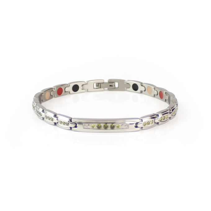 End of Summer Sale - Harlequin - Premium Hand Mineral-Infused Negative Ion Bracelet, Stainless St...