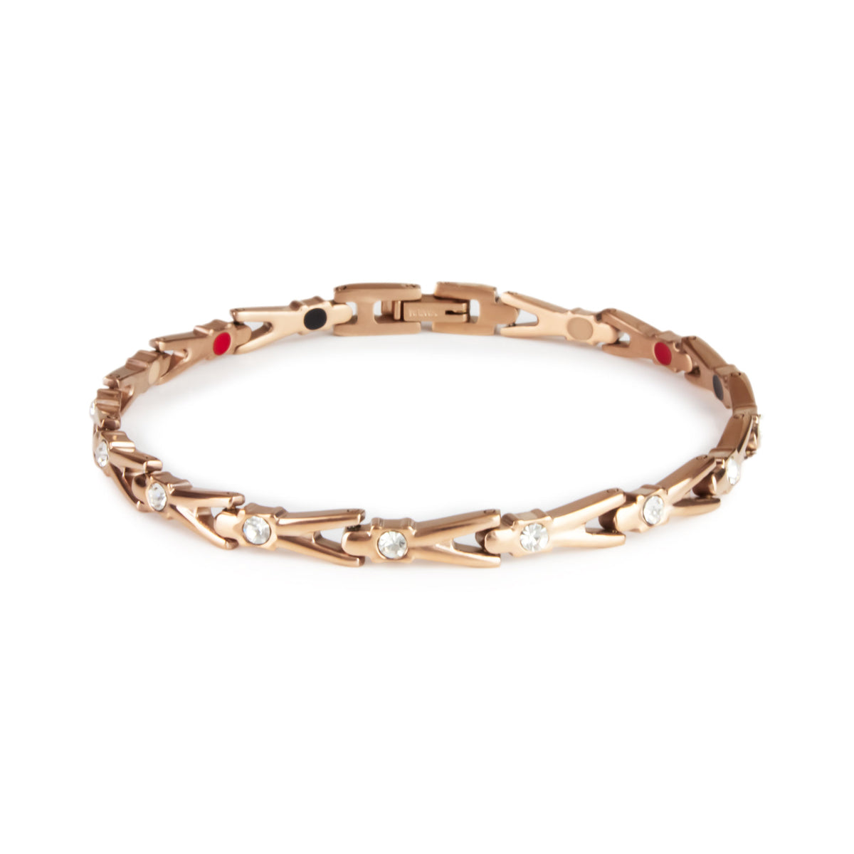 Labor Day Sale - Hope - Negative Ion Bracelet, Rose Gold Titanium with Swarovski Crystals