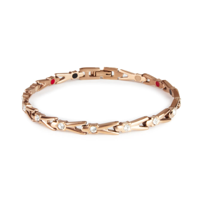 End of Summer Sale - Hope - Negative Ion Bracelet, Rose Gold Titanium with Swarovski Crystals