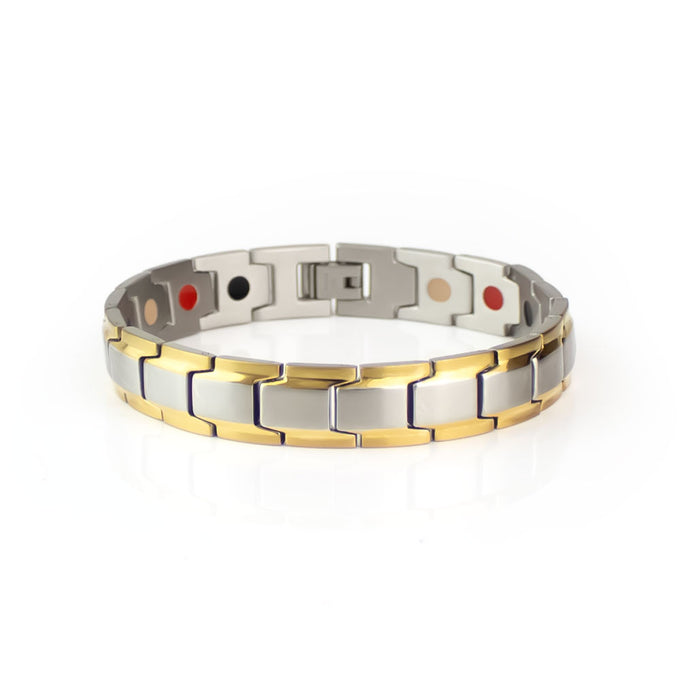 End of Summer Sale - King - Premium Hand Mineral-Infused Negative Ion Bracelet, Stainless Steel, ...