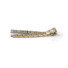 King - Premium Hand Mineral-Infused Negative Ion Bracelet, Stainless Steel, Gold Finish, Polished Statement Look, Secure Branded Buckle, Jointed Comfort Fit, Limited Lifetime Warranty