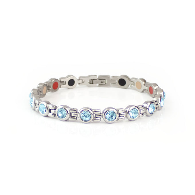 End of Summer Sale - Maya - Premium Hand Mineral-Infused Negative Ion Bracelet, Stainless Steel, ...