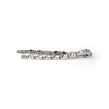 Labor Day Sale - Maya - Premium Hand Mineral-Infused Negative Ion Bracelet, Stainless Steel, Swarovski Crystal Detail, Boutique Everyday Wear, Secure Branded Buckle, Jointed Comfort Fit, Limited Lifetime Warranty