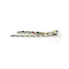 End of Summer Sale - Myrtle - Premium Hand Mineral-Infused Negative Ion Bracelet, Stainless Steel, Swarovski Crystal Detail, Boutique Everyday Wear, Secure Branded Buckle, Jointed Comfort Fit, Limited Lifetime Warranty