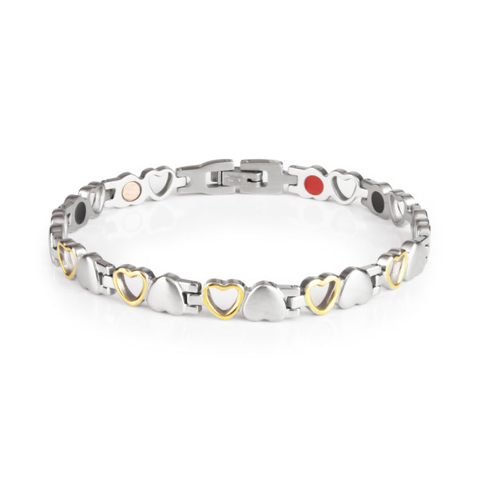 End of Summer Sale - Queenly - Premium Hand Mineral-Infused Negative Ion Bracelet, Stainless Stee...