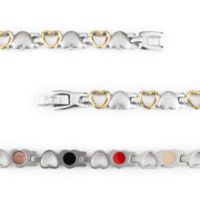 Queenly - Premium Hand Mineral-Infused Negative Ion Bracelet, Stainless Steel, Gold Finish, Polished Statement Look, Secure Branded Buckle, Jointed Comfort Fit, Limited Lifetime Warranty