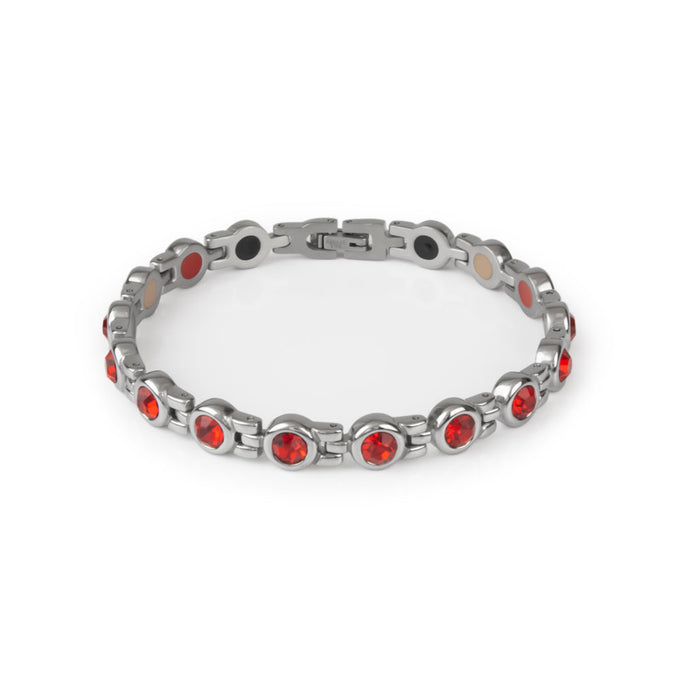 End of Summer Sale - Ruby - Premium Hand Mineral-Infused Negative Ion Bracelet, Stainless Steel, ...