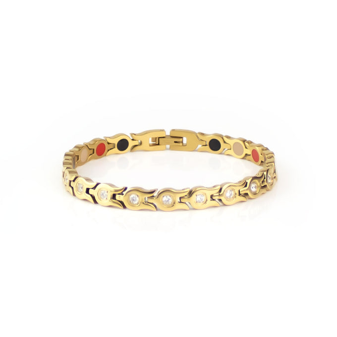End of Summer Sale - Star Glass - Premium Hand Mineral-Infused Negative Ion Bracelet, Stainless S...