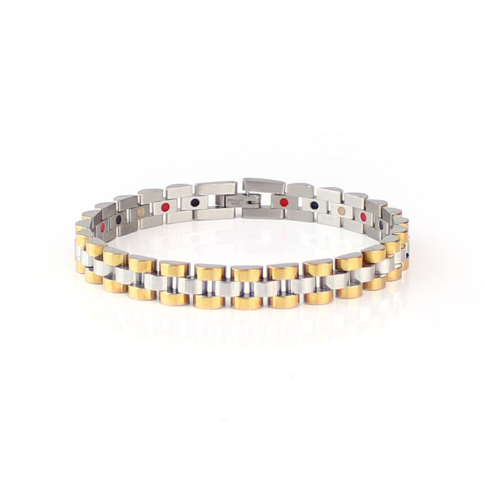 End of Summer Sale - Twist - Premium Hand Mineral-Infused Negative Ion Bracelet, Stainless Steel,...