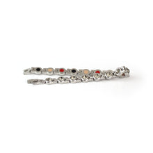 End of Summer Sale - Valentina - Premium Hand Mineral-Infused Negative Ion Bracelet, Stainless Steel, Swarovski Crystal Detail, Boutique Everyday Wear, Secure Branded Buckle, Jointed Comfort Fit, Limited Lifetime Warranty