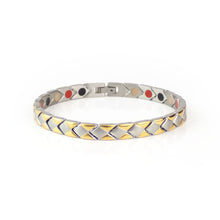 End of Summer Sale - Wind - Premium Hand Mineral-Infused Negative Ion Bracelet, Stainless Steel, Gold Finish, Polished Statement Look, Secure Branded Buckle, Jointed Comfort Fit, Limited Lifetime Warranty