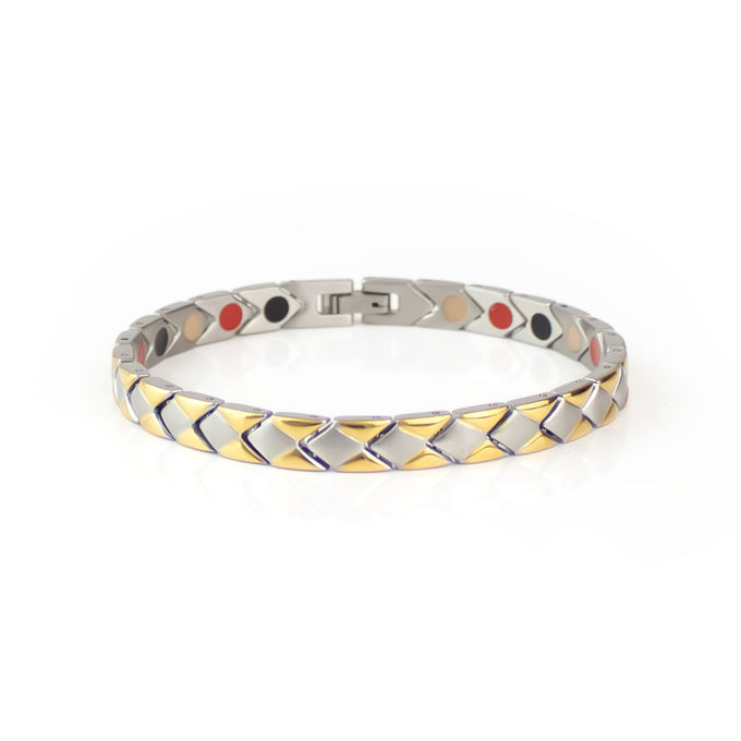 End of Summer Sale - Wind - Premium Hand Mineral-Infused Negative Ion Bracelet, Stainless Steel, ...