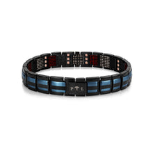 Midnight Blue Purlife Multi-Mineral bracelet new clean hero image with PTL tree buckle and mineral points