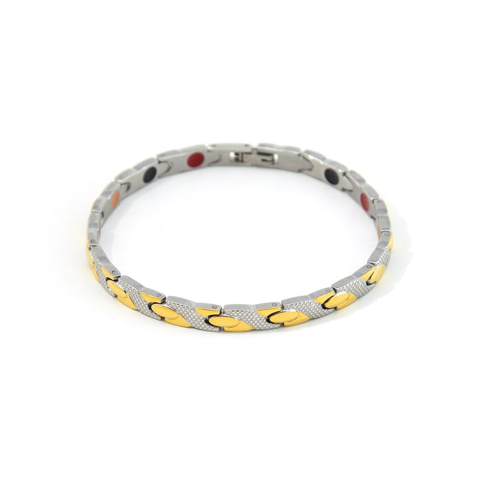 Stamina - Negative Ion Bracelet, Stainless Steel with a Gold Plated Twist
