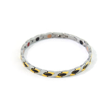 Balance -Titanium Negative Ion Bracelet- Black Onyx, Sterling Silver & Gold Plated