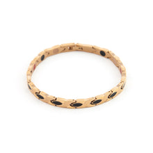 Tri-Color - Titanium Negative Ion Bracelet - Rose Gold Plated & Black Onyx