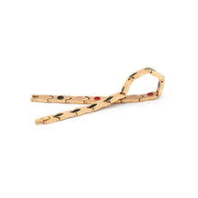 Tri-Color - Titanium Negative Ion Bracelet - Rose Gold Plated & Black Onyx