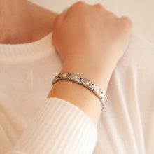 Hearts Negative Ion Bracelet – Titanium with Gold Hearts & Swarovski Crystals