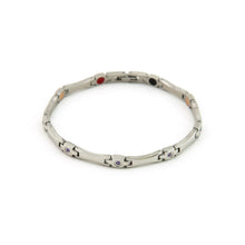 Finesse - Negative Ion Bracelet - Stainless Steel with Purple Crystals.