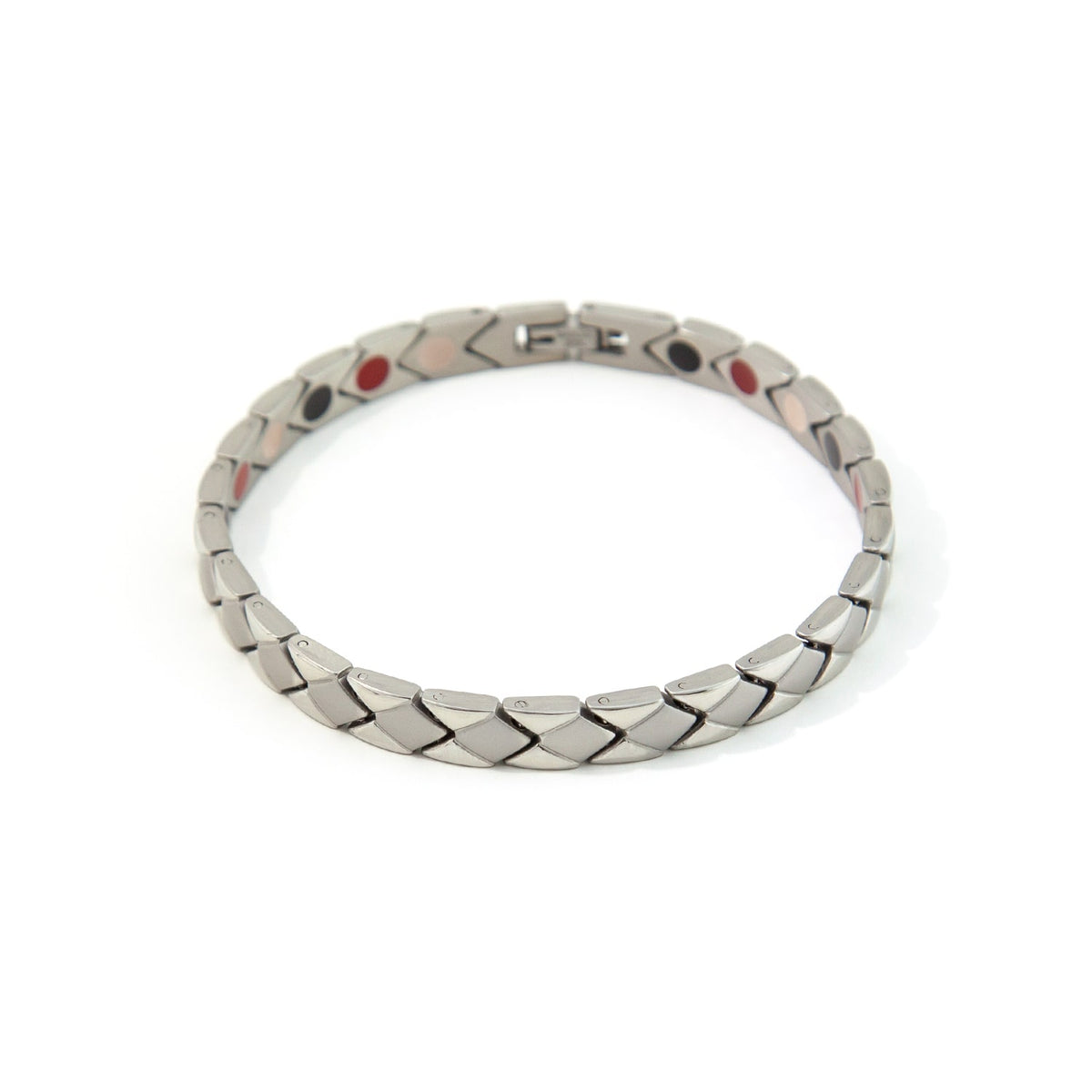 Embrace - Stress Relief Negative Ion Bracelet, Stainless Steel Rhombus