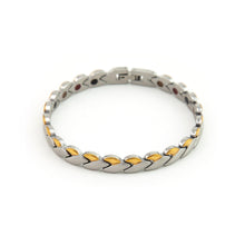 Energy - Negative Ion Chain Bracelet - Brushed Stainless Steel and Polished Gold