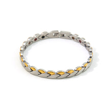 Energy - Negative Ion Chain Bracelet - Brushed Stainless Steel and Polished Gold