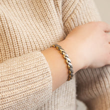 Energy - Negative Ion Chain Bracelet - Brushed Stainless Steel and Polished Gold