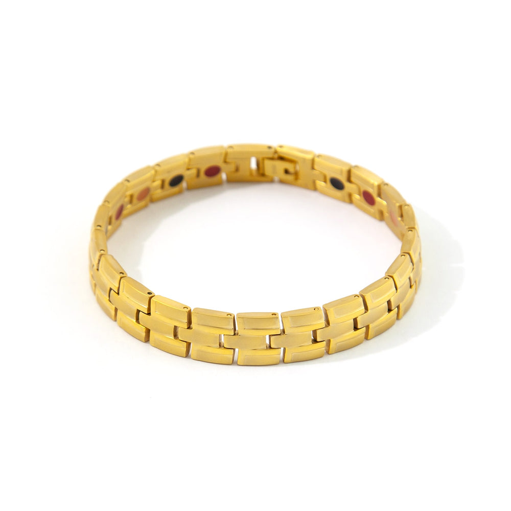 Regal - Titanium Negative Ion Bracelet, Brushed Yellow Gold