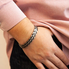 Interlocked - Negative Ion Bracelet, Titanium and Polished Black