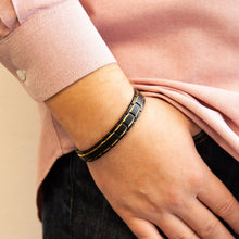 Elements - Negative Ion Bracelet, Stainless Steel Brushed Black and Gold