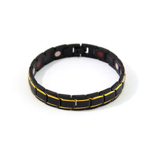 Elements - Negative Ion Bracelet, Stainless Steel Brushed Black and Gold