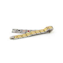 Rey - Two-Tone Negative Ion Bracelet, Stainless Steal and Gold Plated
