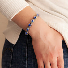 Capri - Negative Ion Bracelet, Polished Stainless Steel with Blue Crystals