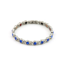 Capri - Negative Ion Bracelet, Polished Stainless Steel with Blue Crystals