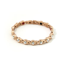 Splendore - Negative Ion Bracelet - Polished Rose Gold Stainless Steel with Swarovski Crystals