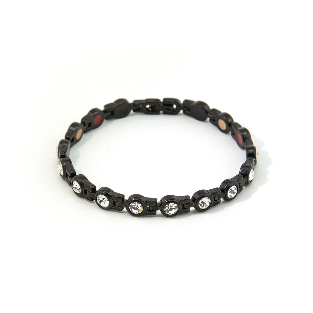 Satellite Negative Ion Bracelet, Polished Black Stainless Steel