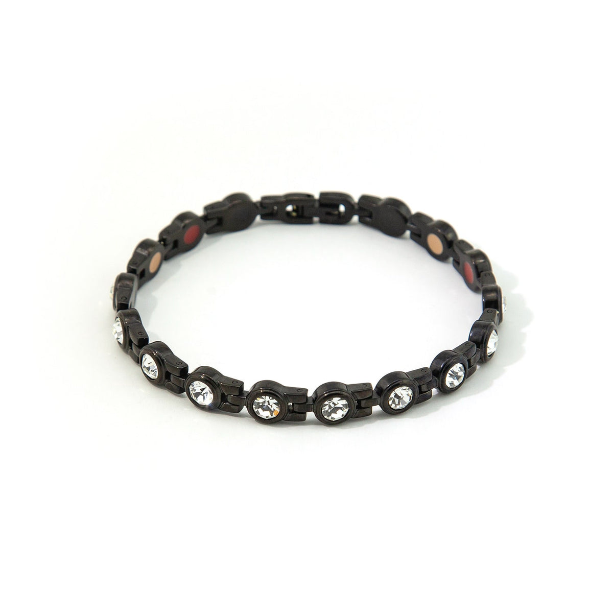 Satellite Negative Ion Bracelet, Polished Black Stainless Steel